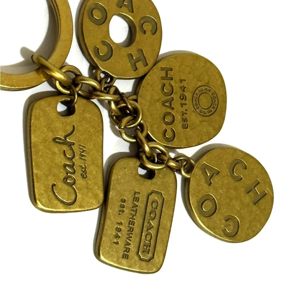 Coach Y2K Hammered Brass‎ Coins Key Fob Multi Charm Bag Charm RARE 💛✨